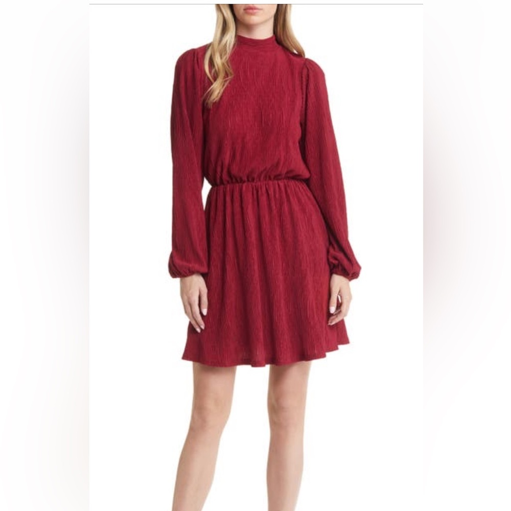 FLORET STUDIOS
Plissé Long Sleeve Dress